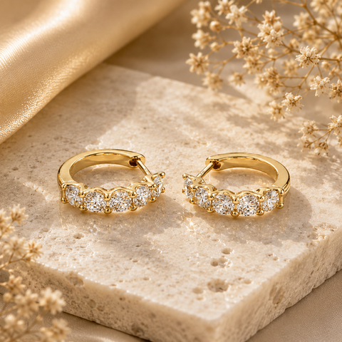Hani Silver Diamond Earrings