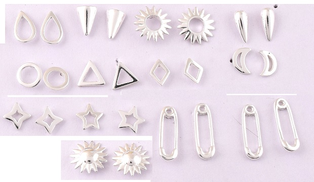 Mia Sterling Silver Twelve Stud Earrings Set