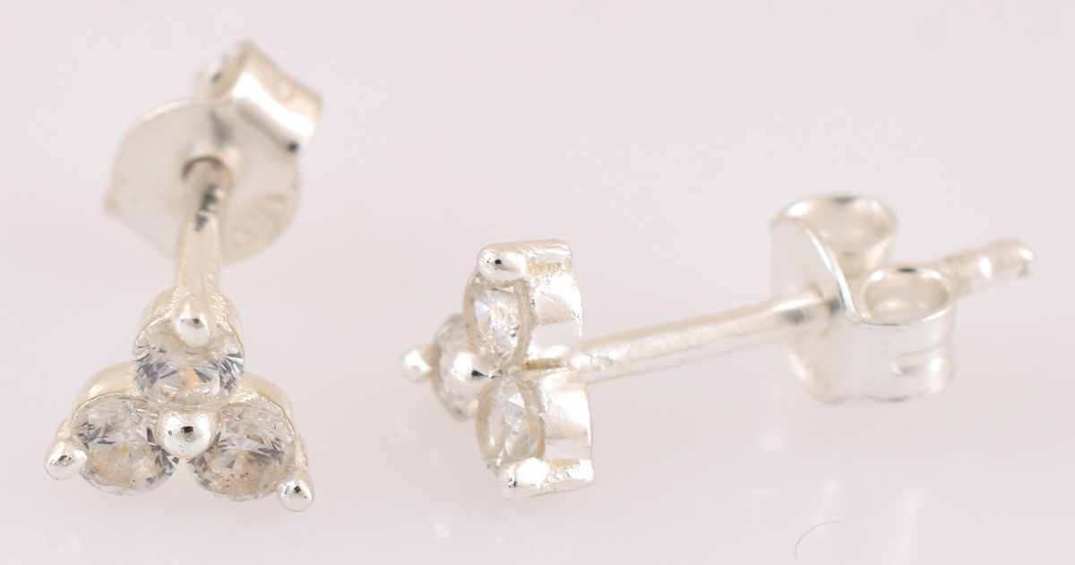 Zeni Sterling Silver White Cubic Zirconia Earrings