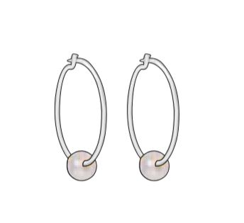 Rori Sterling Silver Pearl Huggies Earrings