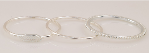 Cora Sterling Silver Three Rings Set