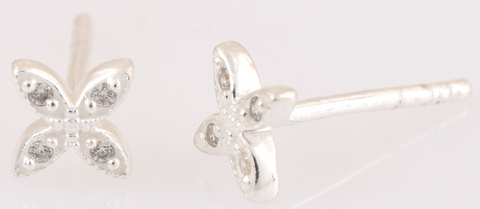 Jae Sterling Silver White Cubic Zirconia Stud Earrings