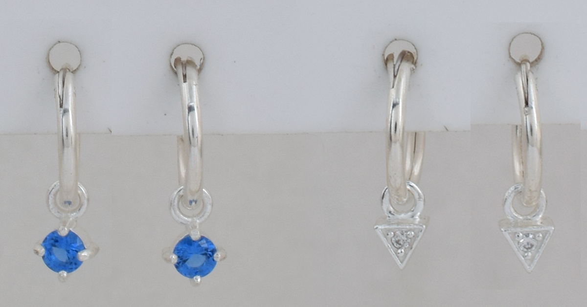 Lia Sterling Silver White Cubic Zirconia Topaz Earrings Set