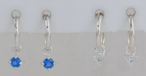 Lia Sterling Silver White Cubic Zirconia Topaz Earrings Set