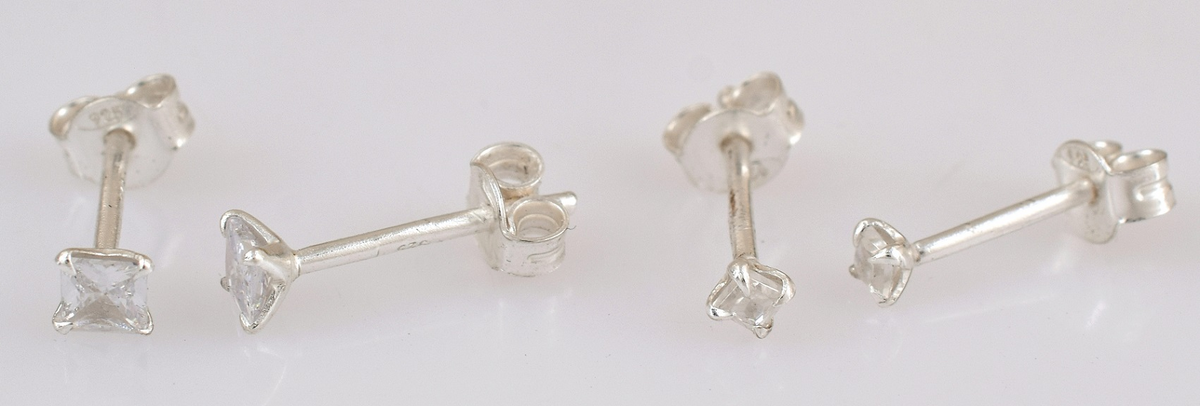 Wyn Sterling Silver White Cubic Zirconia Earrings Set