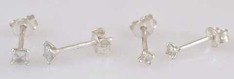 Wyn Sterling Silver White Cubic Zirconia Earrings Set