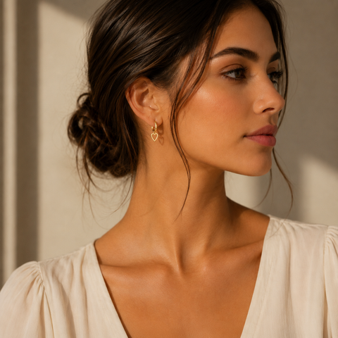 Peri Silver Heart Earrings