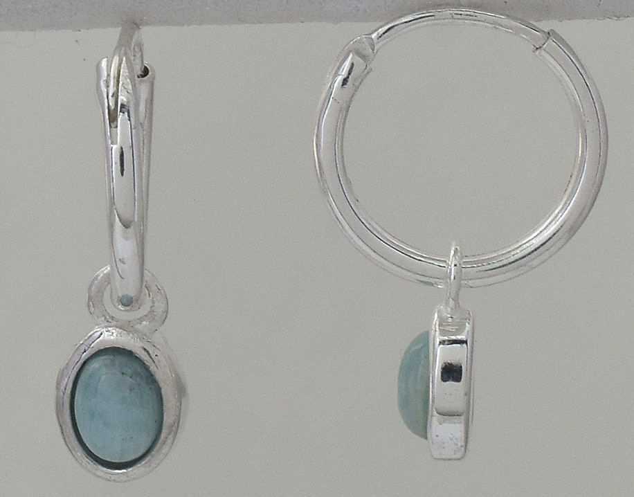 Zia Sterling Silver Oval Green Aventurine Earrings