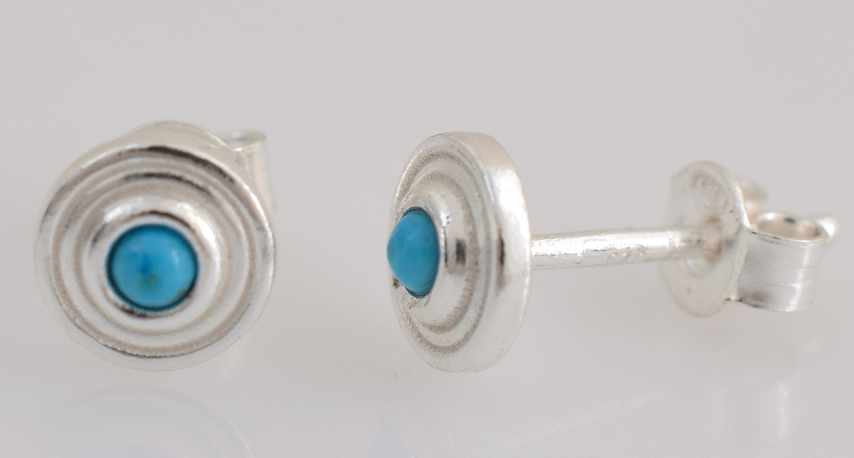 Zoie Sterling Silver Blue Magnesite Stud Earrings