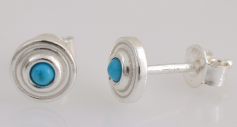 Zoie Sterling Silver Blue Magnesite Stud Earrings