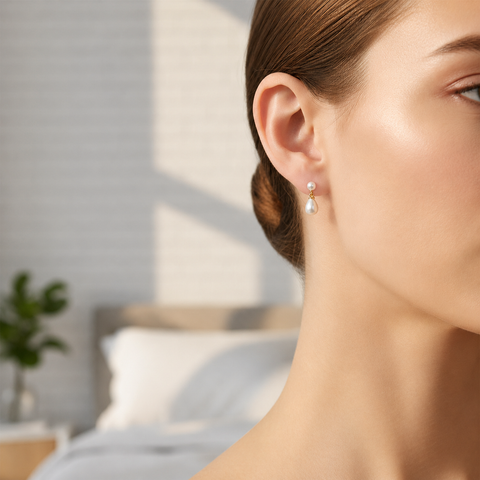 Ayla Silver Pearl Earrings