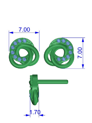 Lia Sterling Silver White Cubic Zirconia Stud Earrings