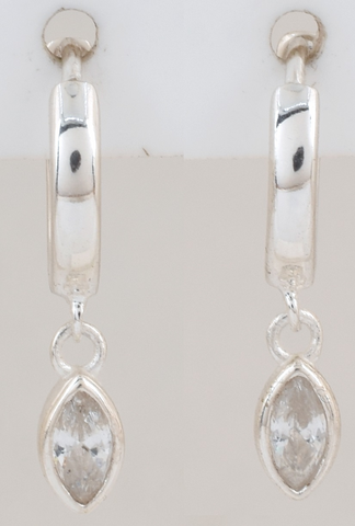 Ree Sterling Silver White Cubic Zirconia Earrings