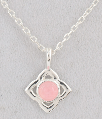 Mel Sterling Silver Rose Quartz Necklace