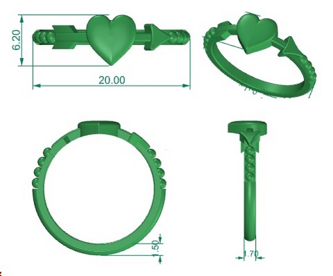 Zia Sterling Silver Heart Ring