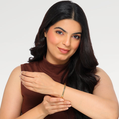 Ruby Silver Black Spinel Bangle