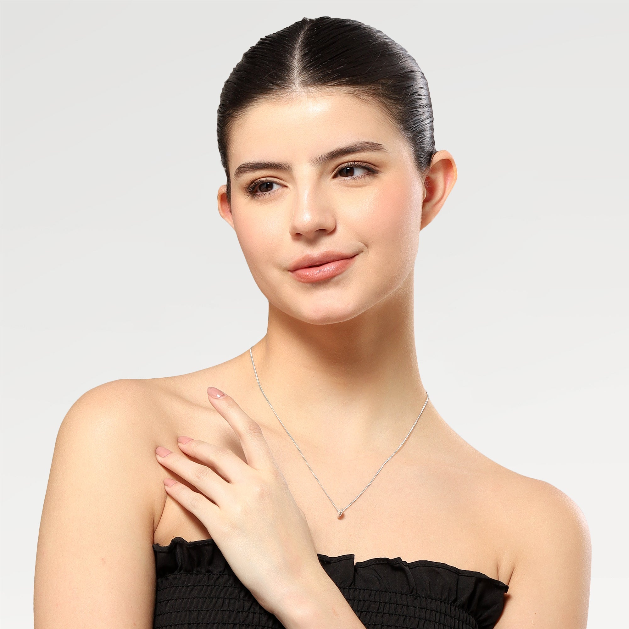 June Silver Plated Shell Element Necklace