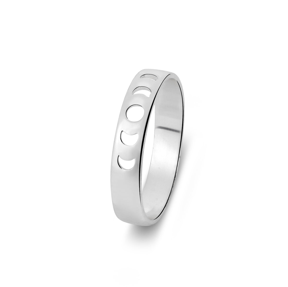 Ayla Sterling Silver Moon Phase Band Ring