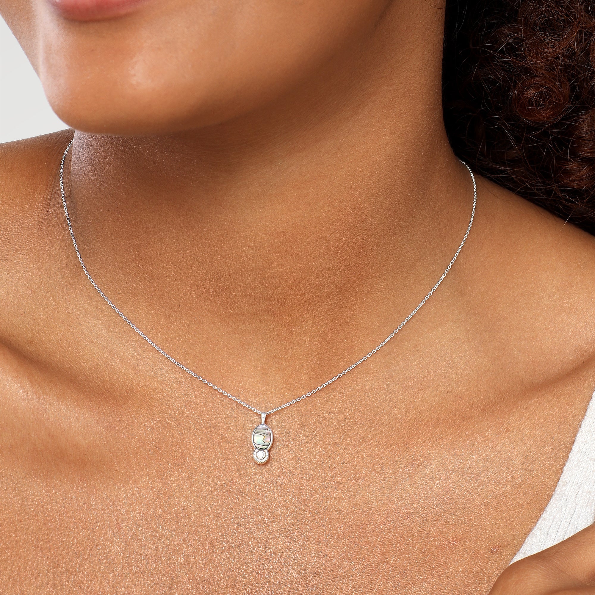 Lily Grey Pearl Zirconia Necklace
