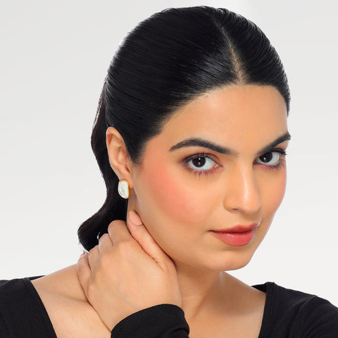 Roe Sterling Silver Cab Shell Earrings