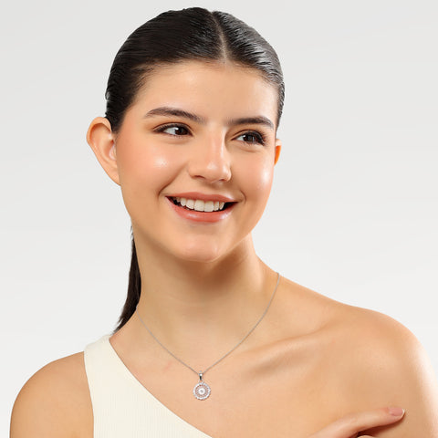 Ava Silver Crystal Pendant