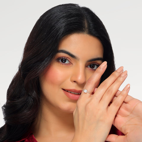 Ava Silver Zirconia Adjustable Ring