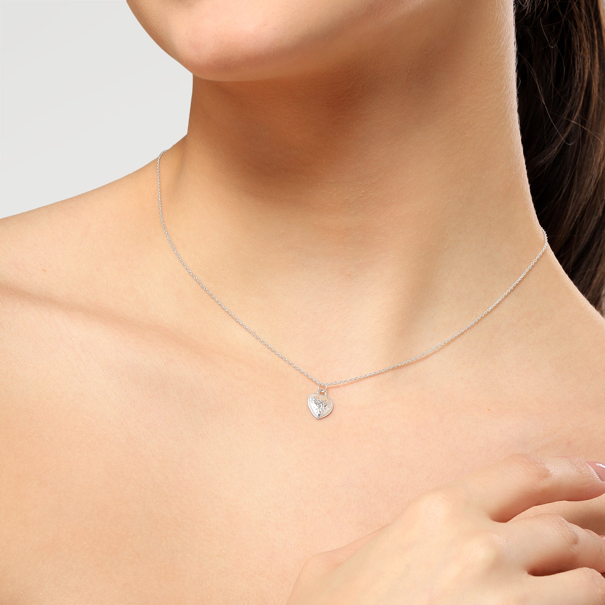 Ruby Silver Plated Slider Heart Necklace