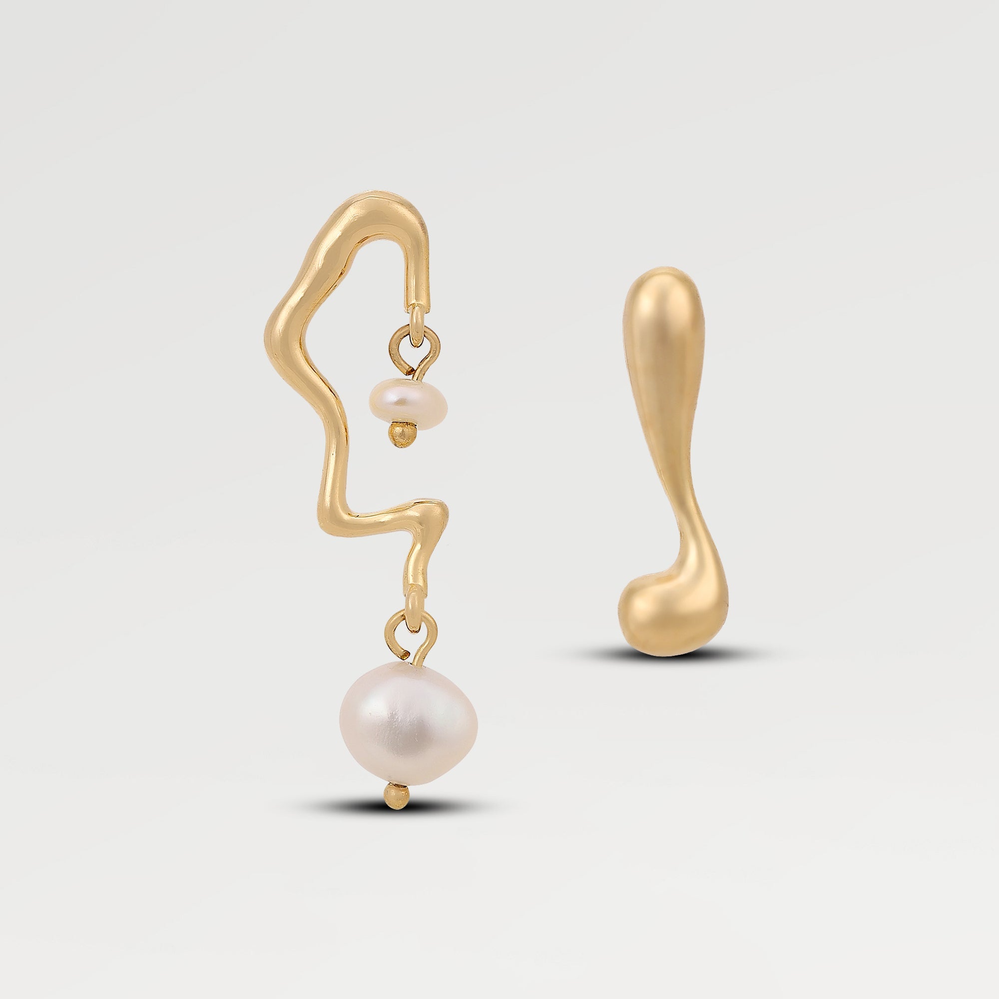 Kate Gold Plated Pearl Stud Earrings