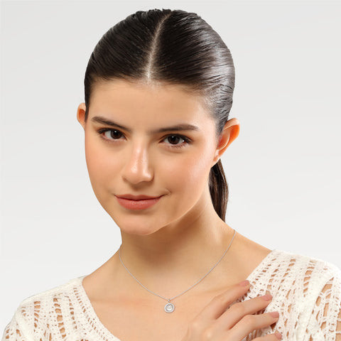 Kim Sterling Silver Chaton Crystal Necklace