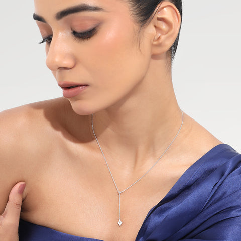 Lily Sterling Silver White Cubic Zirconia Necklace