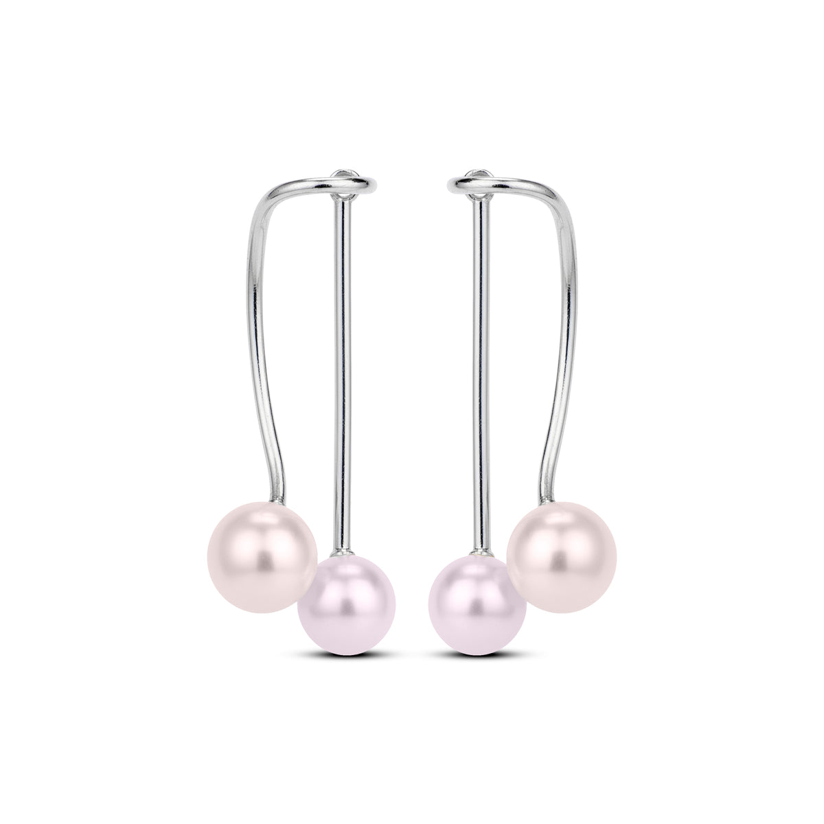 Sia Sterling Silver Synthetic Pearl Earrings