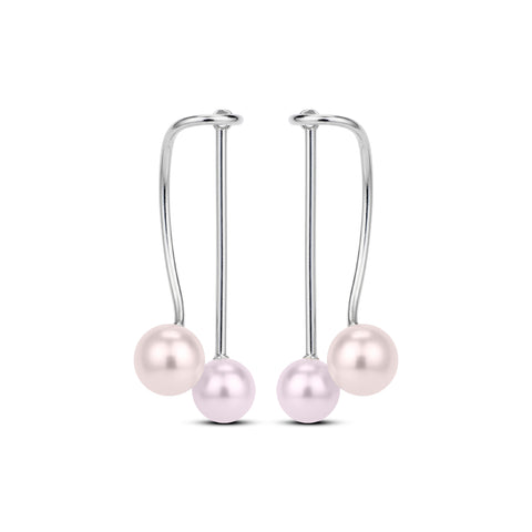 Sia Sterling Silver Synthetic Pearl Earrings