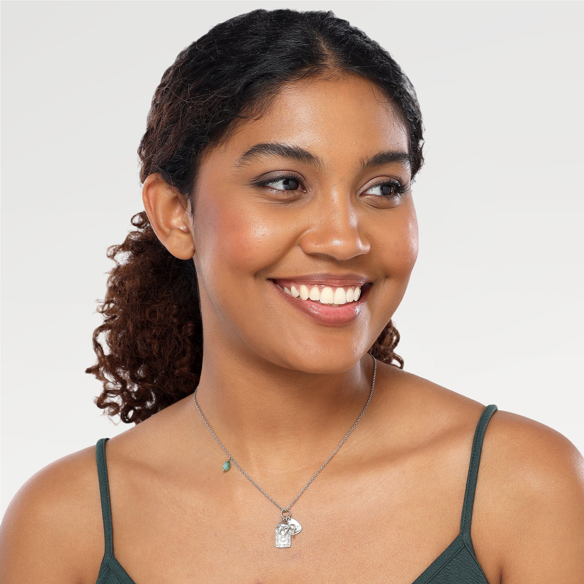 Kate Taurus Emerald Charm Necklace