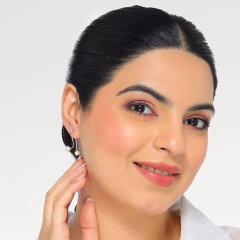 Sia Sterling Silver Synthetic Pearl Earrings