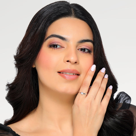 Frea Silver Diamond Adjustable Ring