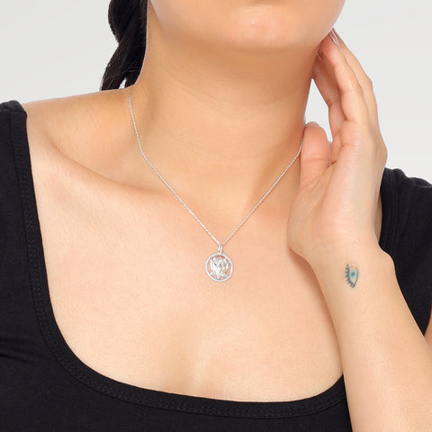 Luna Silver Lotus Pendant