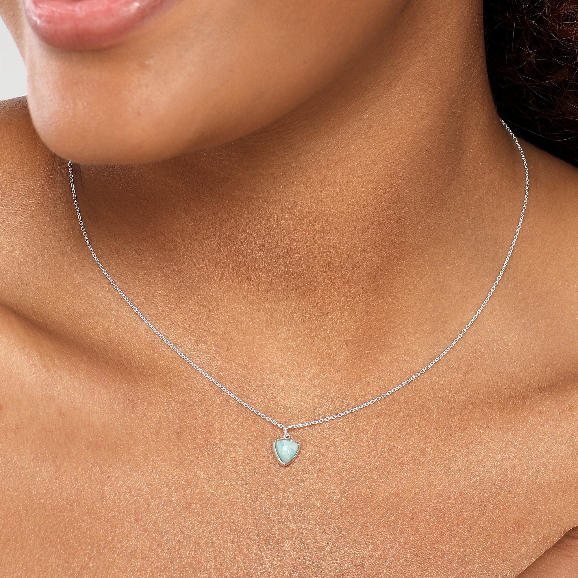 Ruby Amazonite Trillion Cab Necklace