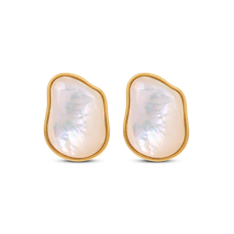 Roe Sterling Silver Cab Shell Earrings