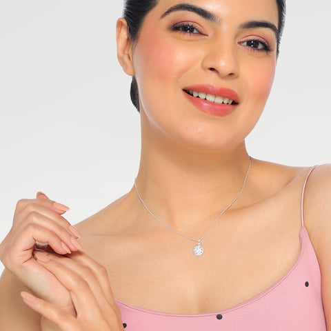 Lily Silver Floral Pendant