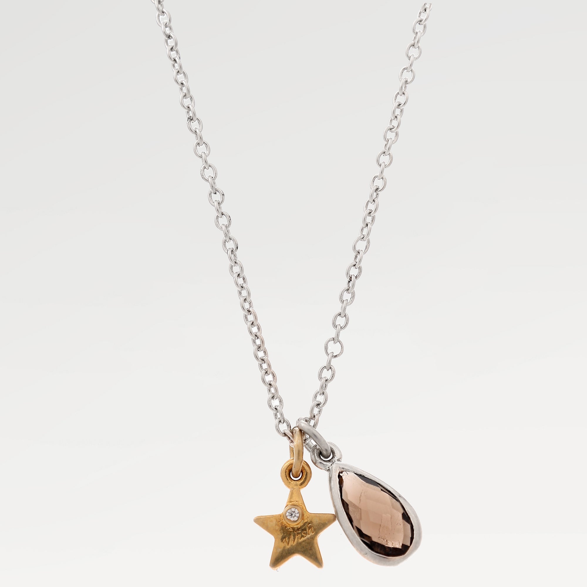 Lucy Two Tone Smoky Quartz Necklace
