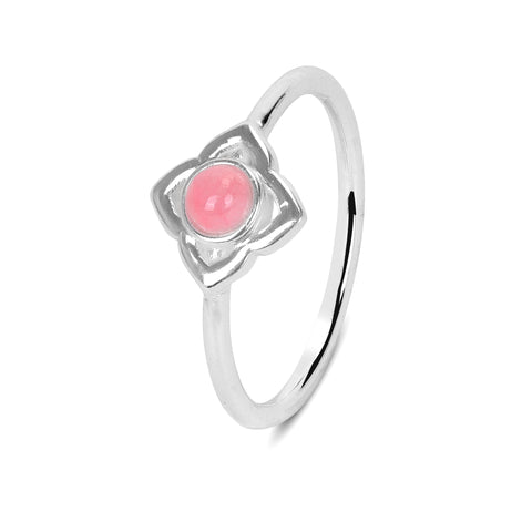 Anna Sterling Silver Rose Quartz Elegant Ring