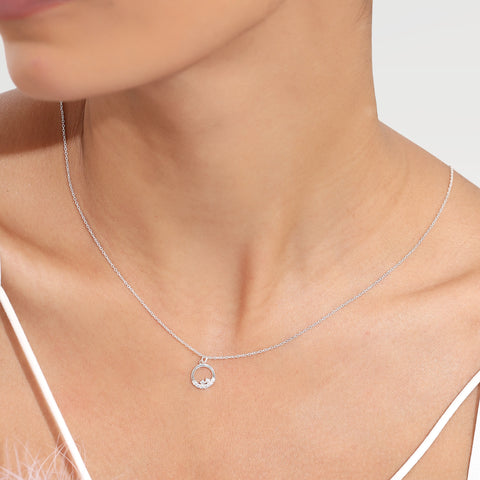 Ava Sterling Silver White Cubic Zirconia Necklace
