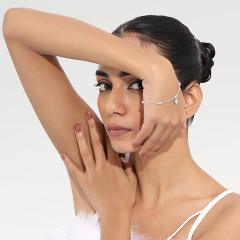 Kate Sterling Silver Pear Blue Magnesite Bracelets