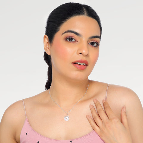 Ava Silver Floral Pendant