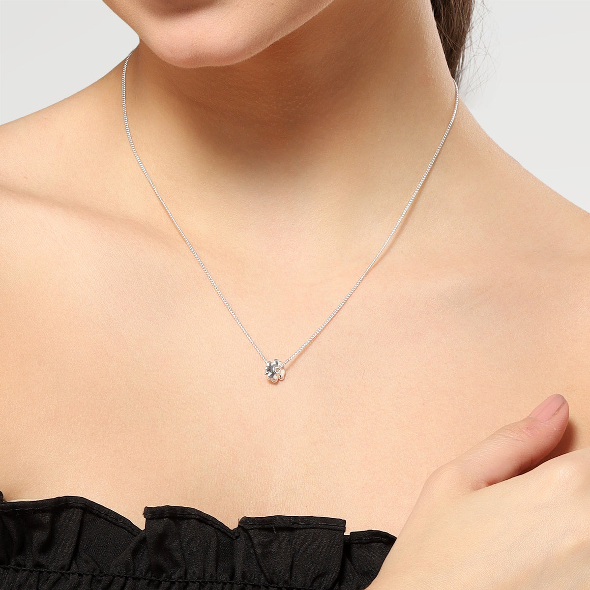 Anna Silver Plated Flower Enamel Necklace