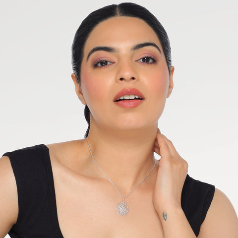 Zoe Sterling Silver Elegant Floral Pendant