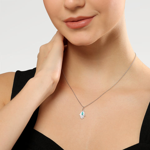 Lily Silver Turquoise Pendant
