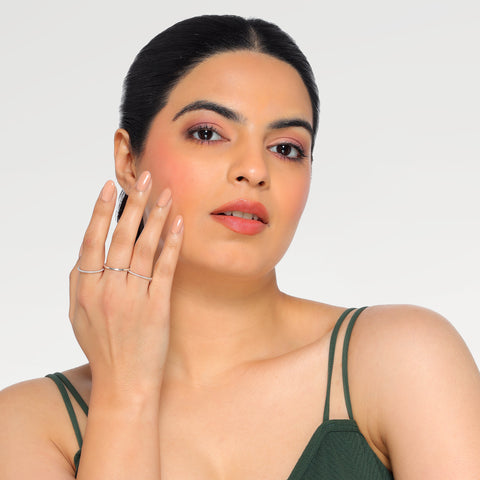 Noor Silver Adjustable Ring Set