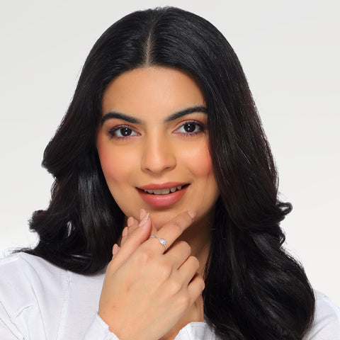 Rae Sterling Silver White Cubic Zirconia Floral Ring