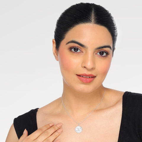 Anna Sterling Silver Ganesh White Cubic Zirconia Pendant